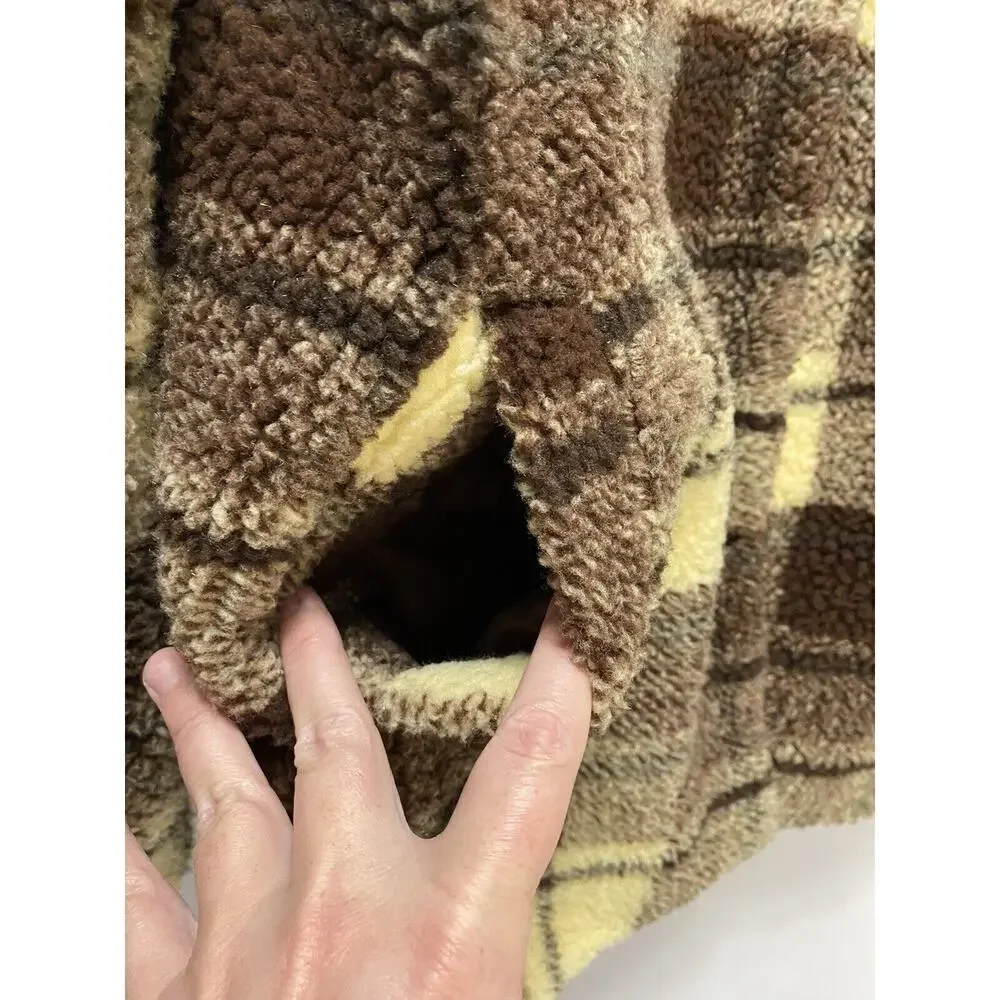 Anthropologie Sanctuary Women's Shacket Sweater Jacket Large Browns Plaid